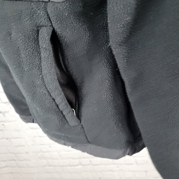 The North Face Black Polartec Fleece Nylon Full Zip Mock Neck Jacket Medium M - Picture 11 of 16